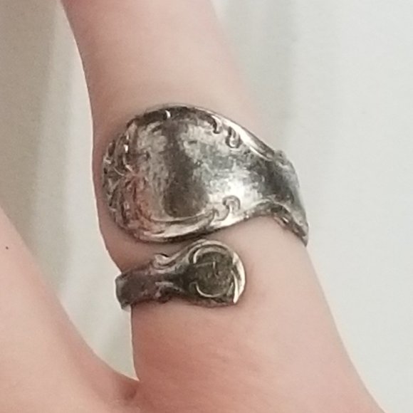 vtg 1847 Rogers Bros silver plate wraparound ring - Picture 3 of 10